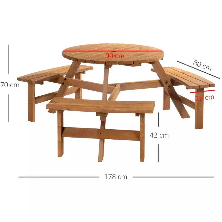Round Outdoor Table and Chairs Outsunny