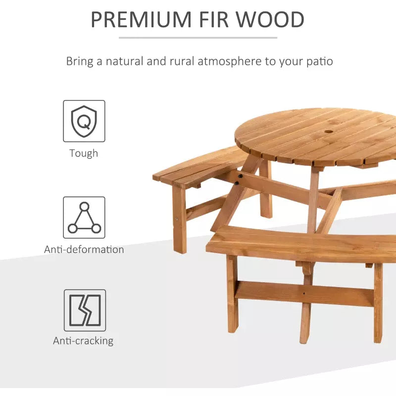 Round Outdoor Table and Chairs Outsunny