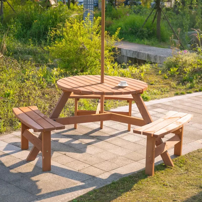 Round Outdoor Table and Chairs Outsunny