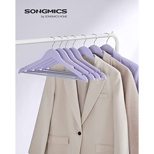 Quality Wooden Clothes Hangers, Purple, 20 Pack Songmics