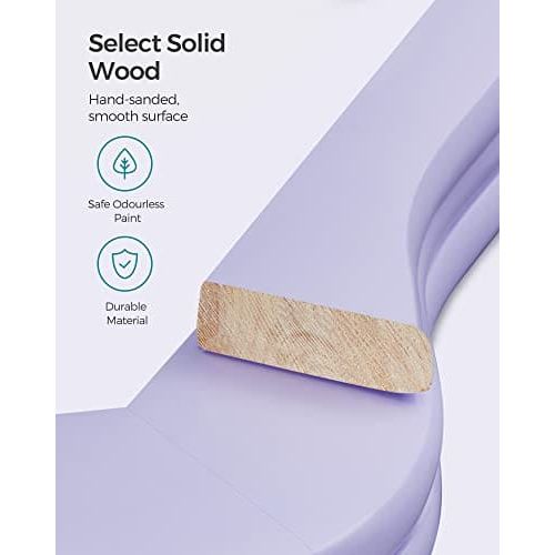 Quality Wooden Clothes Hangers, Purple, 20 Pack Songmics
