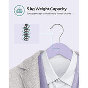 Quality Wooden Clothes Hangers, Purple, 20 Pack Songmics