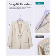 Quality Wooden Clothes Hangers, Purple, 20 Pack Songmics