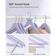 Quality Wooden Clothes Hangers, Purple, 20 Pack Songmics