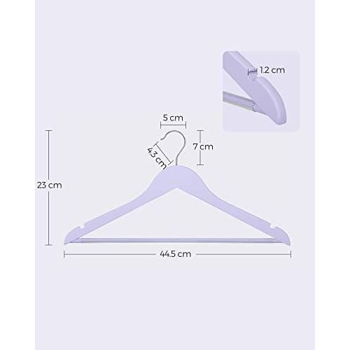Quality Wooden Clothes Hangers, Purple, 20 Pack Songmics