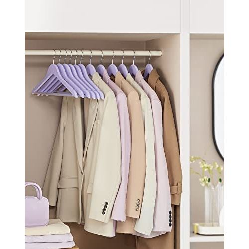 Quality Wooden Clothes Hangers, Purple, 20 Pack Songmics