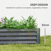Silver 180 x 90cm Galvanised Steel Raised Garden Planter for Vegetables by Outsunny