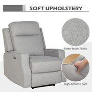 Electric Reclining Armchair with USB Charging Port and Footrest for Relaxing Grey