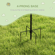 Wild Bird Feeding Station with 6 Hooks and 4 Feeders for Garden Outdoor Use, Black