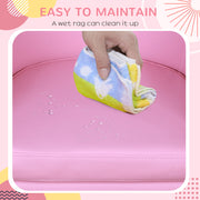 Kids Toddler Armchair With Footstool Thick Padded Seat For Reading And Play, Pink