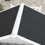 Outdoor Wooden Dog House with Covered Porch for Small to Medium Pets, Grey