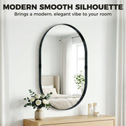 Wall Mirror for Hallway or Lounge to Brighten and Open Up Space Black Homcom