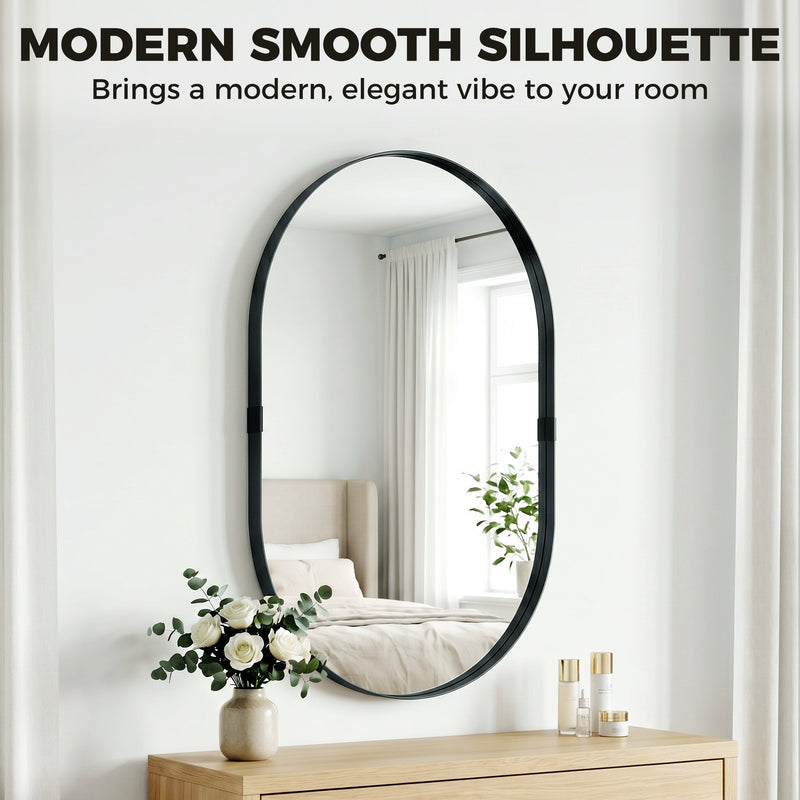 Wall Mirror for Hallway or Lounge to Brighten and Open Up Space Black Homcom