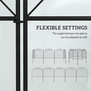 Flexible Metal Garden Border Fence for Shaping Paths and Flower Beds Black Outsunny