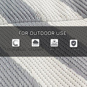 Reversible Grey and Cream Outdoor Rug 182 x 274cm With Carry Bag For Camping or Garden