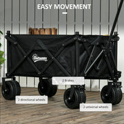 Folding Garden Trolley Wagon With Carry Bag For Camping Beach And Festivals 120kg Capacity