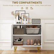 Modern High Gloss Sideboard with Hairpin Legs for Stylish Storage and Display, White