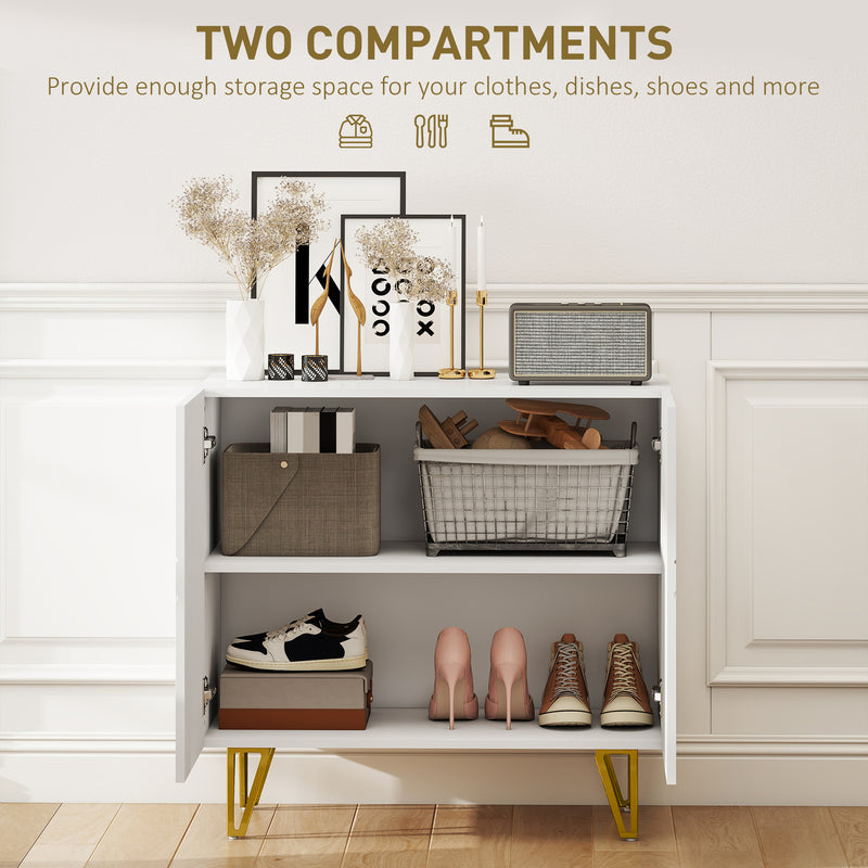 Modern High Gloss Sideboard with Hairpin Legs for Stylish Storage and Display, White