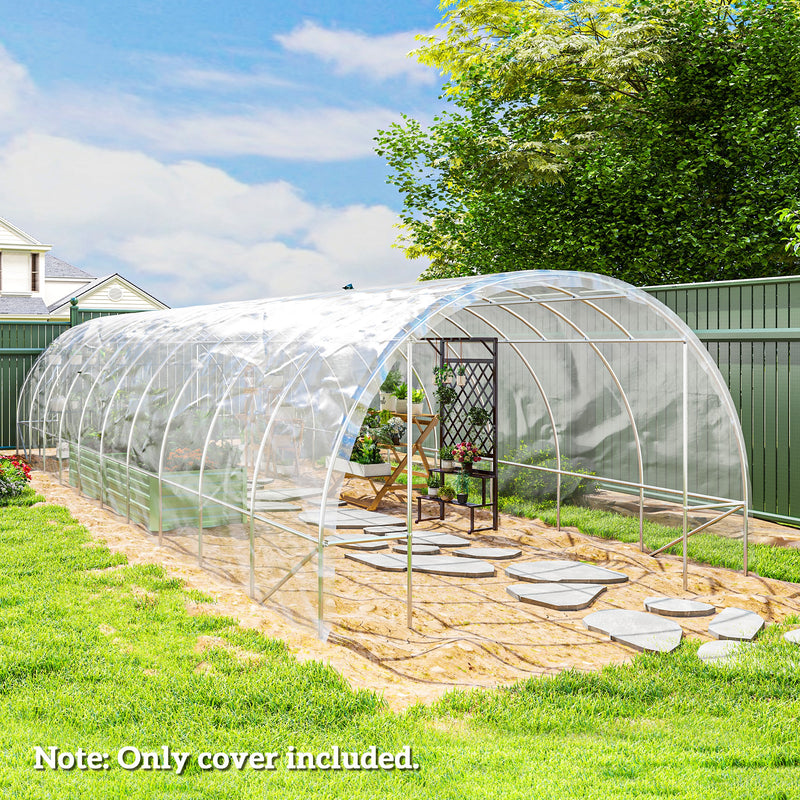 Clear 6 x 10m Heavy Duty Greenhouse Cover UV Resistant Waterproof Plastic Sheeting by Outsunny