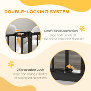 Extra Wide Adjustable Dog Safety Gate for Doorways and Stairs 74 to 94cm Black