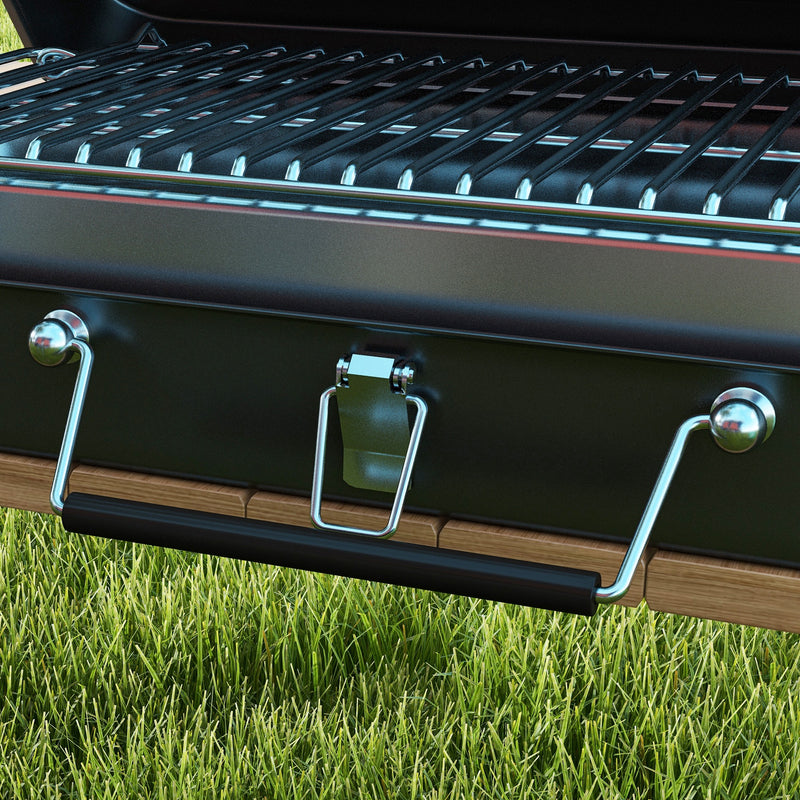 Portable Black Metal BBQ Grill For Outdoor Cooking With Durable Compact Design