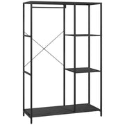 Freestanding Clothes Storage Rack With Shelves For Bedroom Or Hallway Black