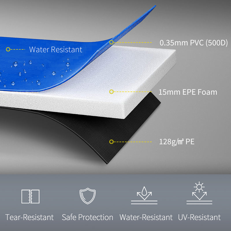 HOMCOM 12ft Trampoline Pad, Φ366cm Trampoline Accessories Surround Pad Thick Foam Pads Padding Replacement Spare, Blue