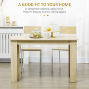 Dining Table for Small Spaces Seats 6 Easy Clean Wood Effect Oak AOSOM