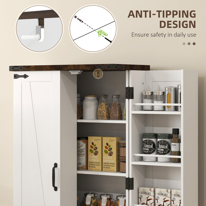White Farmhouse Style Multi-Storage Cabinet with Shelves and Drawers by HOMCOM