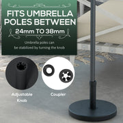 15kg Rattan Effect Parasol Base Heavy Duty Umbrella Stand For Garden Or Patio Use