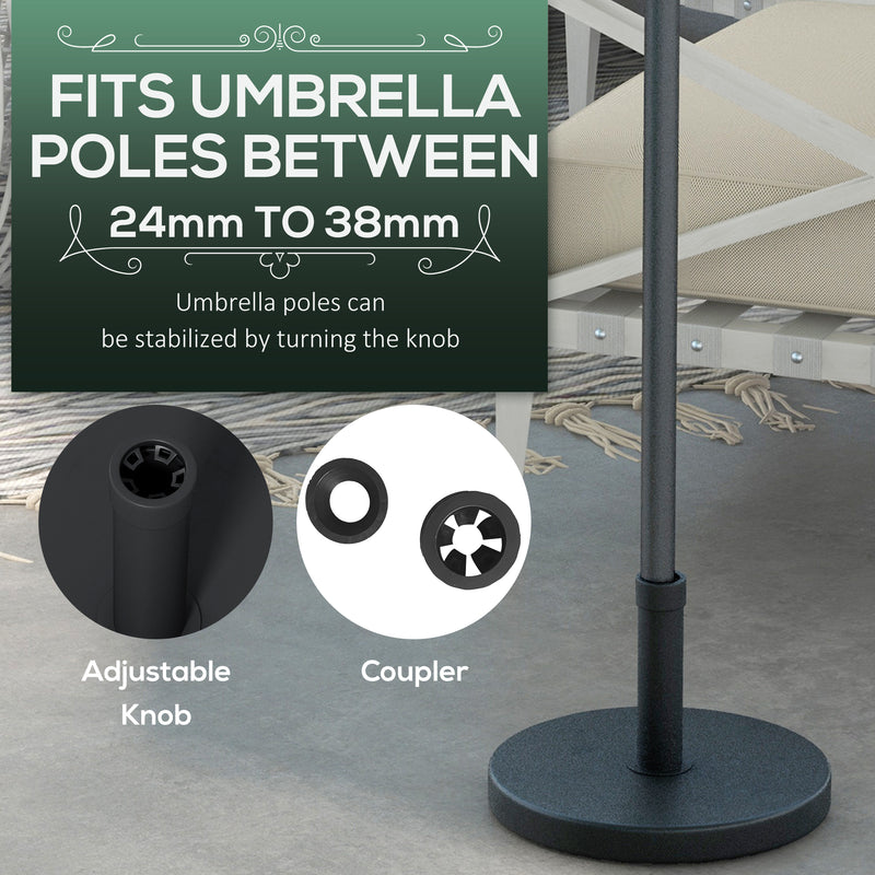 15kg Rattan Effect Parasol Base Heavy Duty Umbrella Stand For Garden Or Patio Use