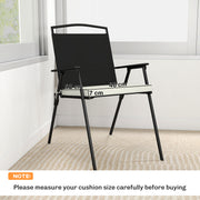 Garden Seat Cushions Set of 6 for Comfortable Outdoor Chairs Removable Covers Cream White Outsunny