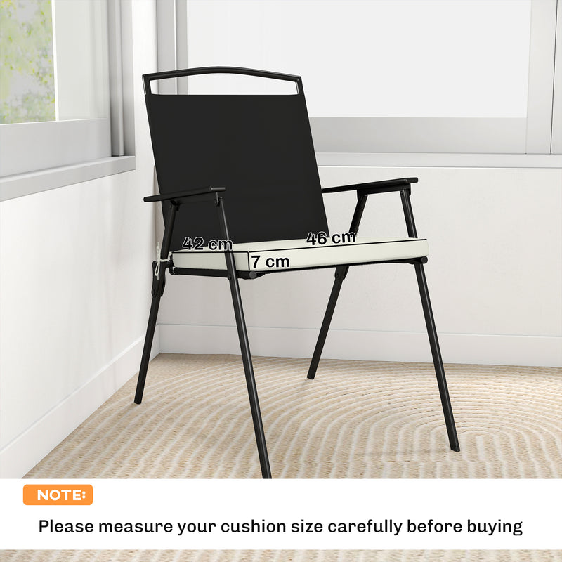 Garden Seat Cushions Set of 6 for Comfortable Outdoor Chairs Removable Covers Cream White Outsunny