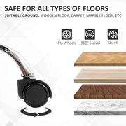 Reclining Faux Leather Office Chair With Footrest For All Day Comfort Black