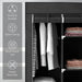 Black Fabric Portable Wardrobe with 8 Shelves and 2 Hanging Rods by HOMCOM