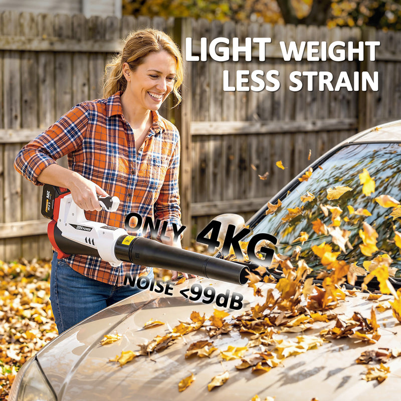 Cordless Leaf Blower for Easy Garden and Patio Clean Up Lightweight White AOSOM