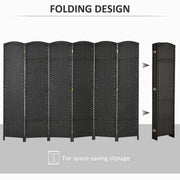 6 Panel Folding Room Divider Freestanding Privacy Screen for Home or Office Use Black AOSOM
