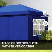 3 x 6m Pop Up Gazebo With Curtains and Windows Ideal for Outdoor Parties Blue Outsunny