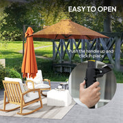 2.5M Cantilever Garden Parasol with 360Â° Rotation and Cross Base Orange by Outsunny