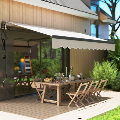 Beige 2.5 x 3m Electric Awning with Remote Control For Instant Shade by Outsunny