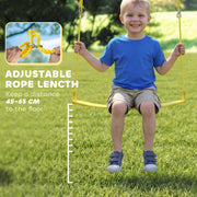 Kids Garden Swing Set with Nest and Belt Swings for Safe Outdoor Play Multicolour AOSOM