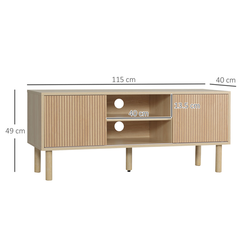 Oak Wood Effect TV Cabinet With Sliding Door by HOMCOM