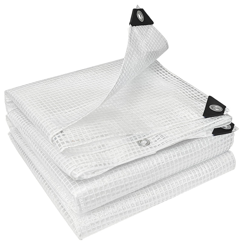 Waterproof Tarpaulin for Outdoor Furniture and Car Protection 6 x 4 m White AOSOM
