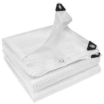 Waterproof Tarpaulin for Outdoor Furniture and Car Protection 6 x 4 m White AOSOM