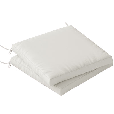 Outdoor Chair Cushion Set for Garden Comfort with Water Resistant Covers Cream White Outsunny