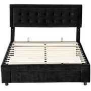 King Size Ottoman Bed Frame with Storage Drawer Ideal for Bedrooms Black