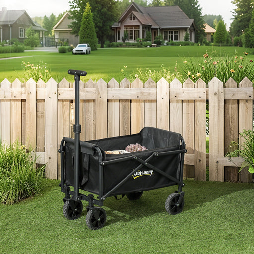 41L Folding Festival Trolley on Wheels 60kg Heavy Duty Garden Cart by Outsunny