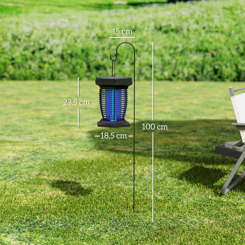2 in 1 Electric Fly Zapper and Solar Garden Lantern with USB Rechargeable Light by Outsunny AOSOM