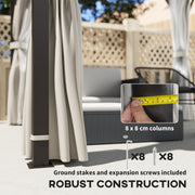 3 x 3m Hardtop Gazebo with Double Metal Roof and Waterproof Canopy by Outsunny