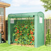 Garden Greenhouse for Year Round Plant Protection with Roll Up Door and Mesh Windows Green Outsunny